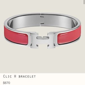 Hermes Clic H Bracelet in Hibiscus
